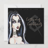 Kostüme und Cocktail Halloween-Party Einladung (Vorderseite)