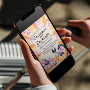 Kostüme und Cocktail-Halloween-Party für Katzen Einladung