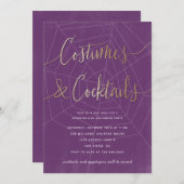 Kostüme und Cocktail-modernes Halloween-Party Einladung (Vorne/Hinten)