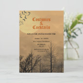 Kostüme und Cocktails Abenddämmerung Einladung (Stehend Vorderseite)