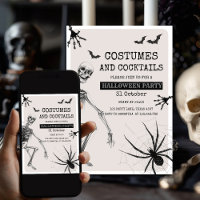 Kostüme und Cocktails Beängstigendes Party mit Ske