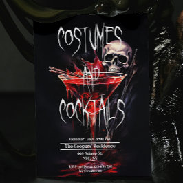 Kostüme und Cocktails Bloody Adult Halloween Einladung