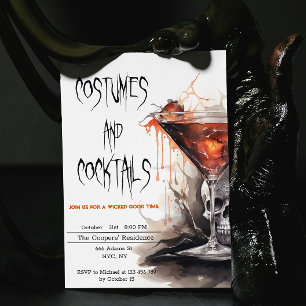 Kostüme und Cocktails Bloody Martini Halloween Einladung