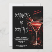 Kostüme und Cocktails Bloody Pop Halloween Einladung (Vorderseite)