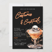 Kostüme und Cocktails Erwachsene Halloween-Party Einladung (Vorderseite)