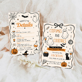 Kostüme und Cocktails Erwachsene Halloween-Party Einladung