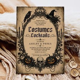 Kostüme und Cocktails Erwachsene Halloween-Party Einladung