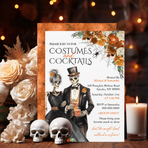 Kostüme und Cocktails Erwachsene Halloween-Party Einladung