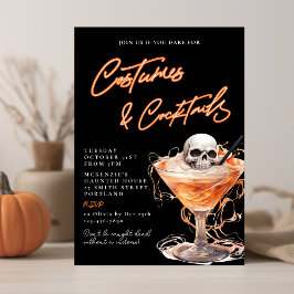 Kostüme und Cocktails Erwachsene Halloween-Party Einladung
