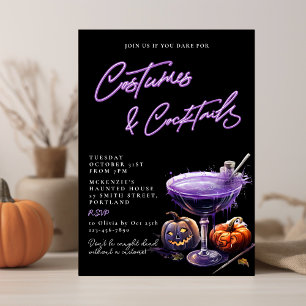Kostüme und Cocktails Erwachsene Halloween-Party Einladung