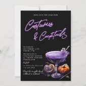 Kostüme und Cocktails Erwachsene Halloween-Party Einladung (Vorderseite)