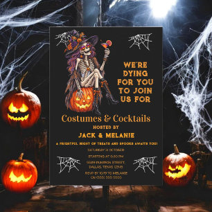 Kostüme und Cocktails Erwachsenenparty Halloween Einladung