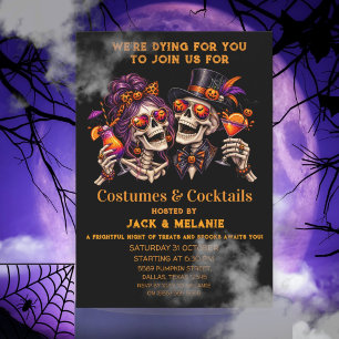 Kostüme und Cocktails Erwachsenenparty Halloween Einladung
