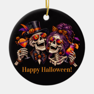 Kostüme und Cocktails Erwachsenenparty Halloween Keramik Ornament