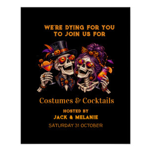Kostüme und Cocktails Erwachsenenparty Halloween Poster