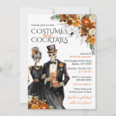 Kostüme und Cocktails Erwachsenes Halloween-Party Einladung (Vorderseite)