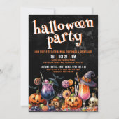 Kostüme und Cocktails Erwachsenes Halloween-Party Einladung (Vorderseite)