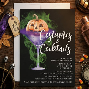 Kostüme und Cocktails Erwachsenes Halloween-Party Einladung