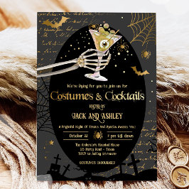 Kostüme und Cocktails Erwachsenes Halloween-Party Einladung