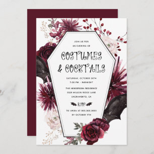 Kostüme und Cocktails Erwachsenes Halloween-Party Einladung