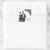 Kostüme und Cocktails Erwachsenes Halloween-Party Quadratischer Aufkleber (Tasche)