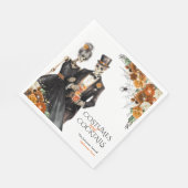 Kostüme und Cocktails Erwachsenes Halloween-Party Serviette (Ecke)