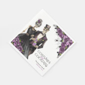 Kostüme und Cocktails Erwachsenes Halloween-Party Serviette (Ecke)