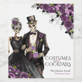 Kostüme und Cocktails Erwachsenes Halloween-Party Weinetikett