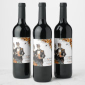 Kostüme und Cocktails Erwachsenes Halloween-Party Weinetikett (Flaschen)