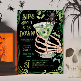 Kostüme und Cocktails Eyeball Martini Halloween Einladung