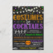 Kostüme und Cocktails Halloween Einladung (Vorne/Hinten)