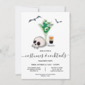 Kostüme und Cocktails Halloween-Party Einladung (Vorderseite)