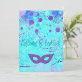 Kostüme und Cocktails Halloween-Party Einladung (Stehend Vorderseite)