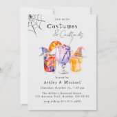 Kostüme und Cocktails Halloween-Party Einladung (Vorderseite)