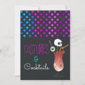 Kostüme und Cocktails Halloween-Party Einladung (Vorderseite)