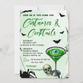 Kostüme und Cocktails Halloween-Party Einladung (Vorderseite)