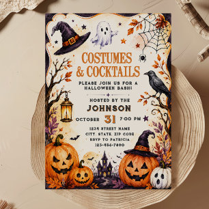 Kostüme und Cocktails Halloween-Party Einladung