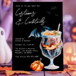 Kostüme und Cocktails Halloween-Party Einladung