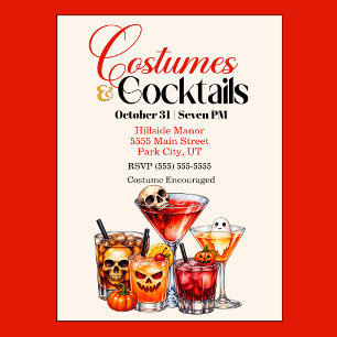 Kostüme und Cocktails Halloween-Party Einladung