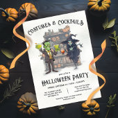 Kostüme und Cocktails Halloween-Party Einladung