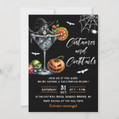 Kostüme und Cocktails Halloween-Party Einladung (Vorderseite)