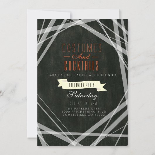 Kostüme und Cocktails | Halloween-Party Einladung (Vorderseite)