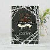 Kostüme und Cocktails | Halloween-Party Einladung (Stehend Vorderseite)