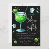 Kostüme und Cocktails Halloween-Party Einladung (Vorderseite)