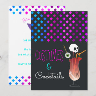 Kostüme und Cocktails Halloween-Party-Einladung Einladung