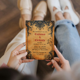 Kostüme und Cocktails Halloween-Party in Einladung