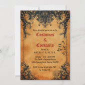 Kostüme und Cocktails Halloween-Party in Einladung (Vorderseite)