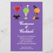 Kostüme und Cocktails Haushalt Halloween Einladung (Vorderseite)
