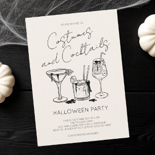 Kostüme und Cocktails Ivory Erwachsene Halloween-P Einladung