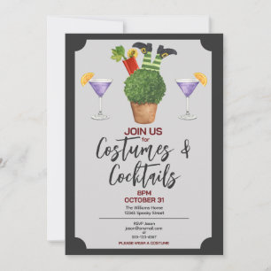 Kostüme und Cocktails Lustige Halloween-Party Einladung